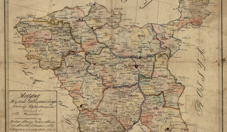 Fotografia: Mapa Księstwa Warszawskiego, źródło: Polona